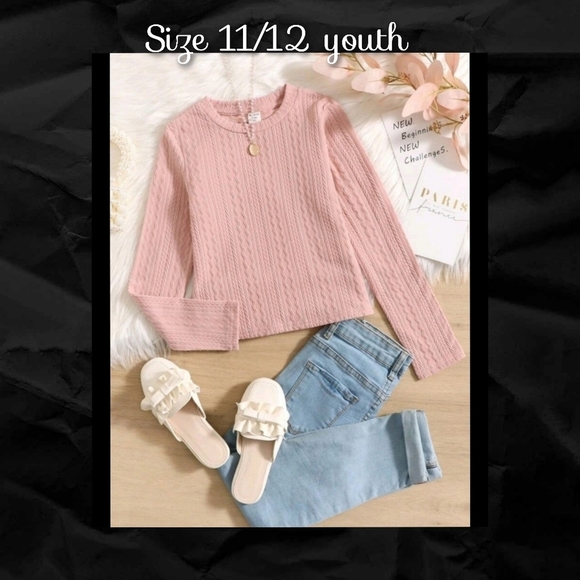 Tops - SHEIN Girls Solid Textured Tee